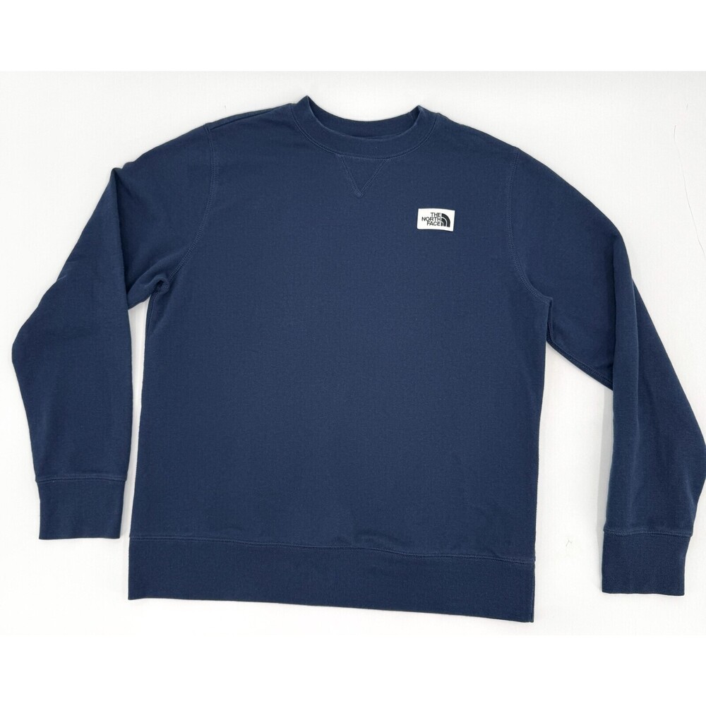 The North Face Sweatshirt Womens Large Blue Crewneck Logo Pullover TNF